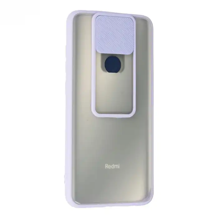 Xiaomi Redmi Note 9 Kılıf Palm Buzlu Kamera Sürgülü Silikon - Lila