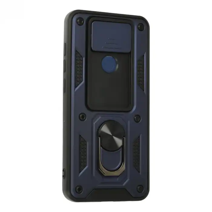 Xiaomi Redmi Note 9 Kılıf Pars Lens Yüzüklü Silikon - Lacivert