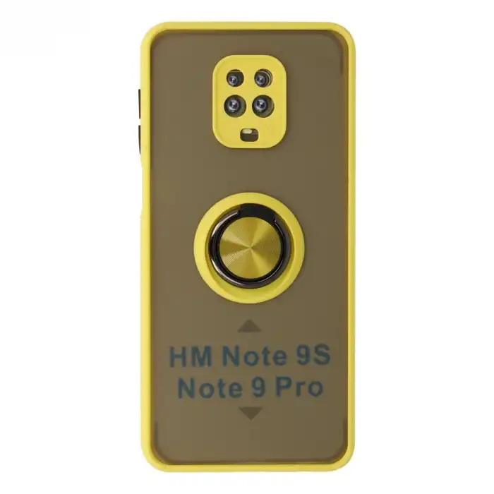 Xiaomi Redmi Note 9 Pro Kılıf Montreal Yüzüklü Silikon Kapak - Sarı
