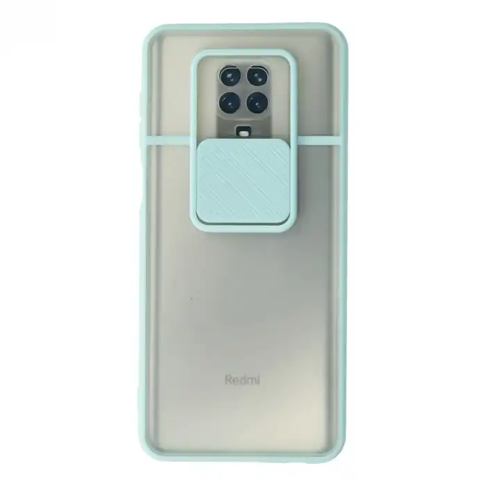 Xiaomi Redmi Note 9 Pro Kılıf Palm Buzlu Kamera Sürgülü Silikon - Turkuaz