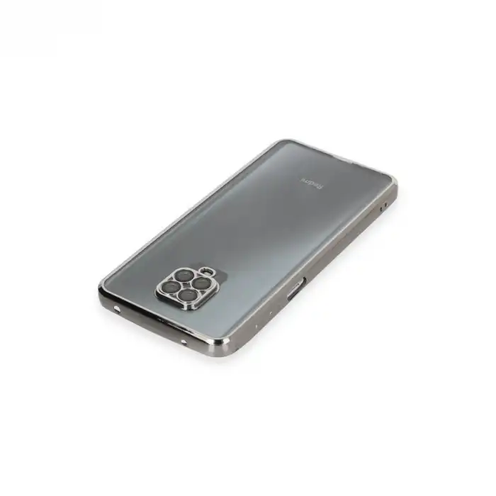 Xiaomi Redmi Note 9 Pro Kılıf Razer Lensli Silikon - Gümüş