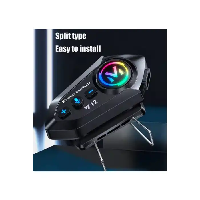 Y12  Motor Kask Kulaklık Rgb Modlu Radyolu Motosiklet Kulaklık 5.3 Bluetooth Intercom