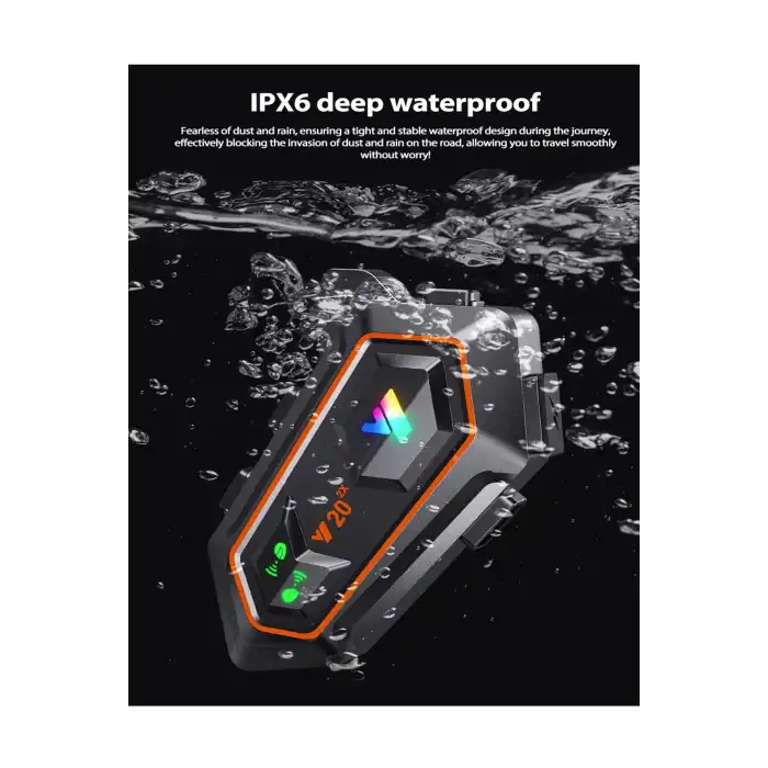 Y20 2x 1000m Telsiz Mesafeli 2 Kişi Bağlantılı Bluetooth Kask Kulaklık Fenerli İntercom