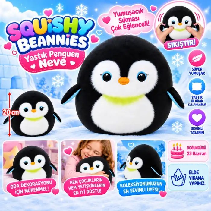 Yastık Penguen Neve 20 cm