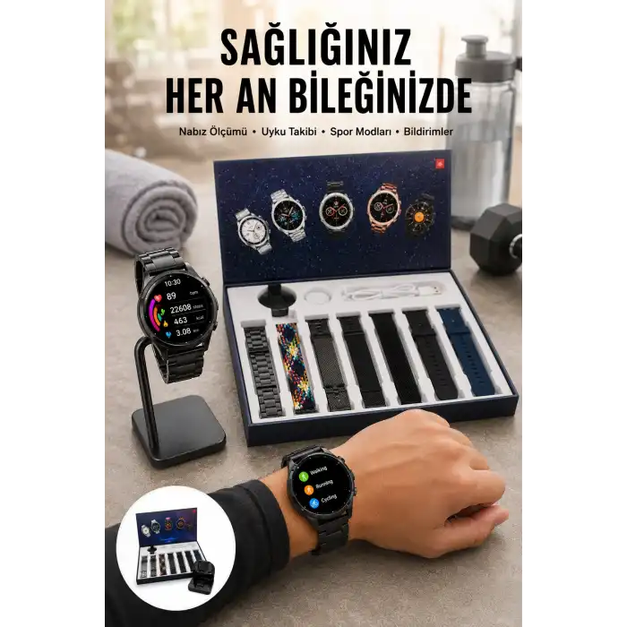 Yeni Nesil Akıllı Saat 2024 Model Uyku ve Sağlık Takibi Bluetooth Bağlantılı Yeni Nesil