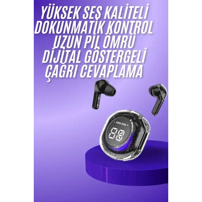 Yeni Nesil Bluetooth Kulaklık Dijital Göstergeli  Dokunmatik 5.3 Kablosuz
