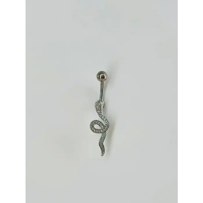 Yılan Detaylı Göbek Piercing