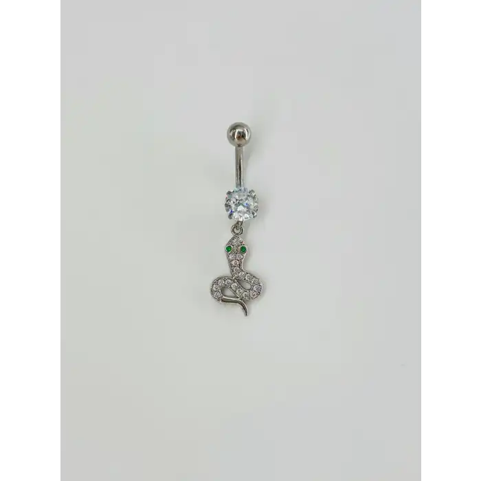 Yılan Detaylı Göbek Piercing