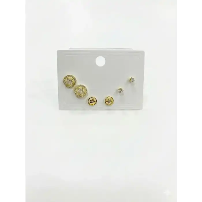 Yıldız Detaylı Altılı Küpe