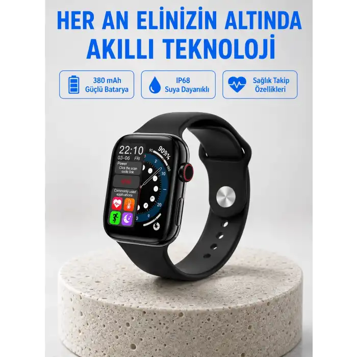 Yüksek Çözünürlüklü 1.9 Akıllı Saat – 5-6 Gün Aktif Kullanım, Şık ve Modern Tasarım