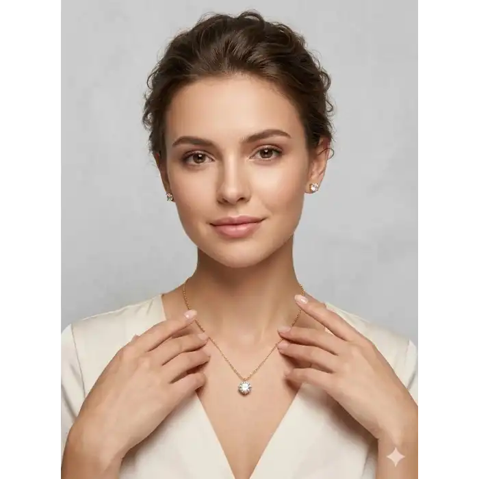 Yuvarlak Tek Taş Detaylı Set