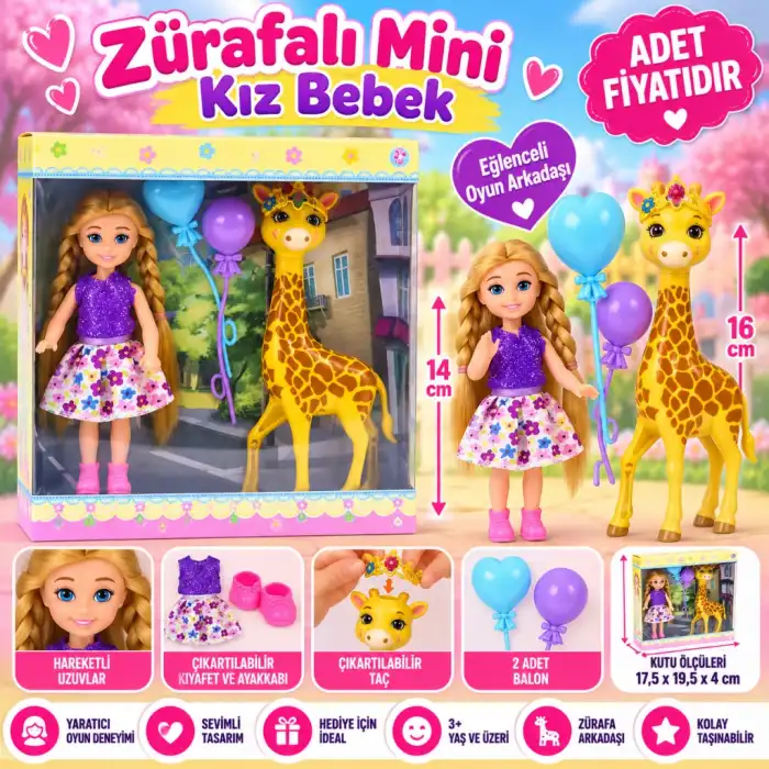 Zürafalı Mini Kız Bebek