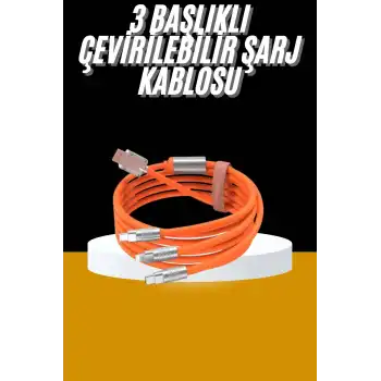 120W 3 İn 1 Uyumlu Silikon Şarj Kablosu Hızlı Şarj Kablosu