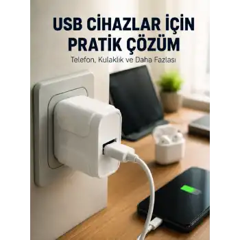 12W USB Şarj Adaptörü 5V 2.4A Hızlı ve Güvenli Şarj Başlığı