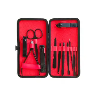13 Parça Çantalı Manikür Pedikür Seti El Ayak Tırnak Bakım Seti Cımbız Makas Siyah Nokta Temizleme Batık Tırnak Engelleme Aparatı