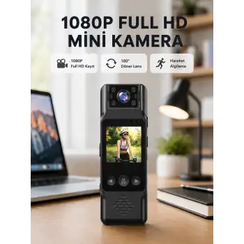 180 Derece Dönebilen Mini Kamera Full HD TFT Ekran Hareket Sensörlü (Kopya)