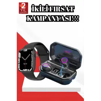 2025 Model Akıllı Saat ve Bluetooth Kulaklık 5.0 Bluetooth Bağlantılı Dokunmatik Ekran