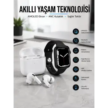 2025 Model Akıllı Saat ve Yeni Nesil Pro Bluetooth Kulaklık TWS Yüksek Ses Kaliteli