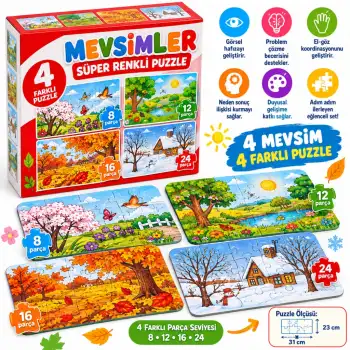 2488  MEVSİMLER SÜPER RENKLİ PUZZLE 4LÜ