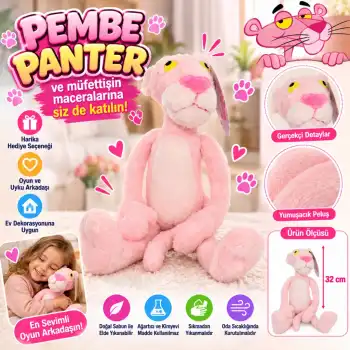 3100 Peluş Pembe Panter 32 cm