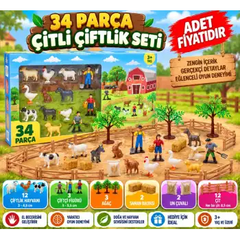 34 Parça Çitli Çiftlik Seti