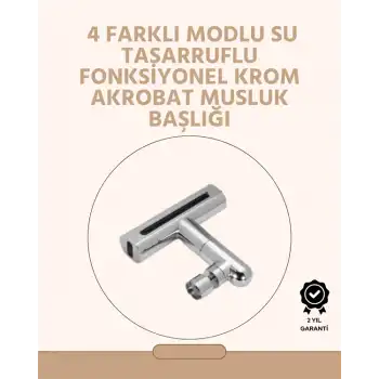 360° Dönüşlü Su Akışı Başlığı | 4ü 1 Arada Kullanım