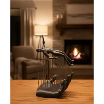 3D El İnsan Figürü Gri Modern Ev ve Ofis Dekoru