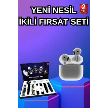 3.Nesil TWS Bluetooth Kulaklık Bluetooth Bağlantılı Akıllı Saat Amoled Ekran Plastik Hasır Kordon