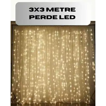 3x3 Perde LED Işık Şelale Model Özel Gün Dekoratif Aydınlatma