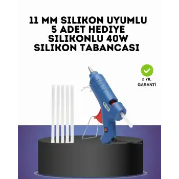 40W Sıcak Silikon Tabancası 5 Silikon Hediyeli Dayanıklı Tasarım