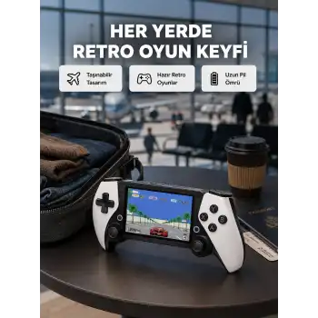 4.3 İnç Ekranlı Retro Oyun Konsolu – 64 GB Hafızalı, Şarjlı ve Multimedya Destekli