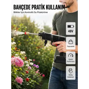 48V Şarjlı Basınçlı Yıkama Cihazı Köpük Hazneli 2025 Orijinal Model
