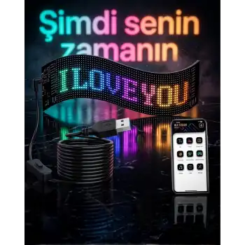60 cm LED Matrix Panel 16x96 Piksel Bluetooth Kontrollü RGB Kayan Yazı Ekranı