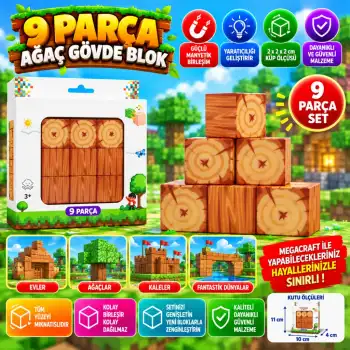 9 Parça Ağaç Gövde Blok