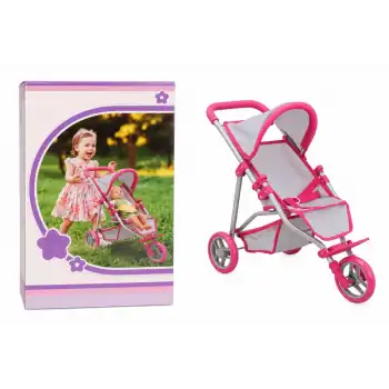 9614  3 Tekerlekli Pembe Gri Puset