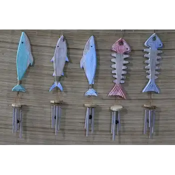 Ahşap Balıklı Metal Çan No:5