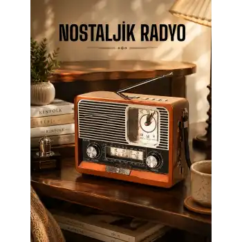 Ahşap Görünümlü Retro Bluetooth Radyo USB,AUX Ve SD Kart Girişli