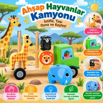 Ahşap Hayvanlar Kamyonu