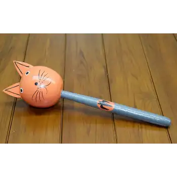 Ahşap Kedili Marakas Tekli Polos:28