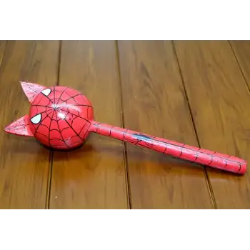 Ahşap Kedili Spiderman Marakas Tekli Polos:24