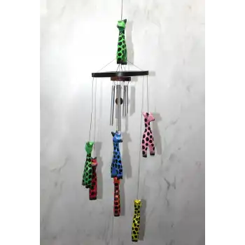 Ahşap Zürafali Rüzgar Çani Sayang:3