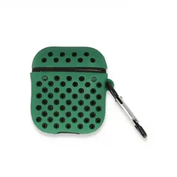 Airpods 2 (2.nesil) Spor Delikli Kılıf - Yeşil-siyah