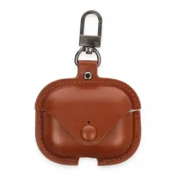 Airpods 3 (3.nesil) Çanta Deri Kılıf - Taba