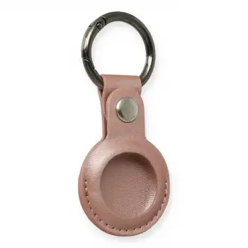 Airtag Anahtarlık Deri Kılıf - Rose Gold