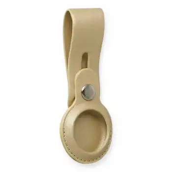Airtag Askılı Deri Kılıf - Gold