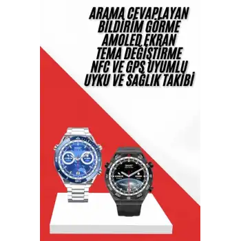 Akıllı Saat 1.62 İnç Ultimate Nabız Sensörlü Sesli Görüşme Yapabilen