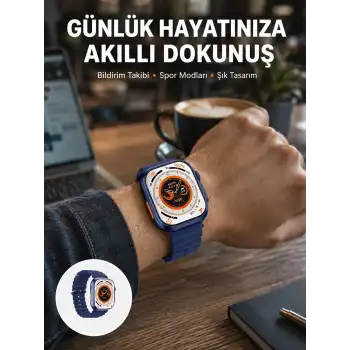 Akıllı Saat 360 mAh Çoklu Spor Modlu Lacivert Siyah Kordon Yeni Nesil