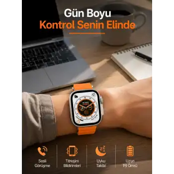 Akıllı Saat GPS Özelliği Bildirim Görme Adımsayar Sesli Görüşme Yapabilen Yeni Nesil