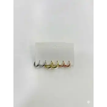 Altılı Çok Renkli  Halka Küpe