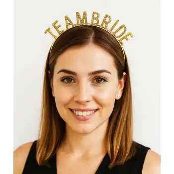 Altın Renk Team Bride Taç Plastik – Gelin Ve Nedime Tacı